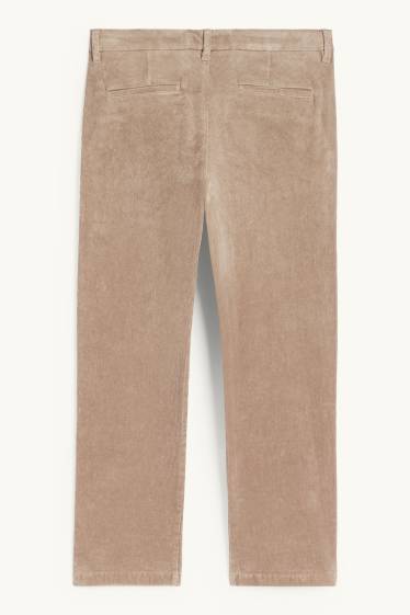 Uomo - Pantaloni chino in velluto - regular fit - beige