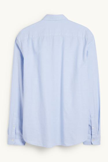 Pánské - Košile - regular fit - button-down - světle modrá