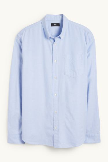 Pánské - Košile - regular fit - button-down - světle modrá