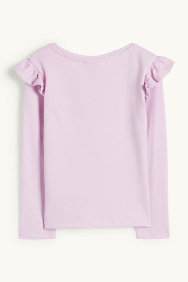 Enfants filles - SmileyWorld® - haut à manches longues - finition brillante - violet clair