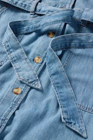 Damen - Jeans-Blusenkleid - jeansblau