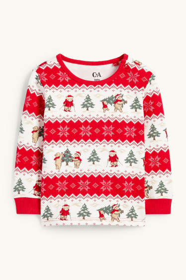 Unisex - Mini Me - pijama pentru bebeluși, cu motive de Crăciun - 2 piese - cu model - alb / roșu