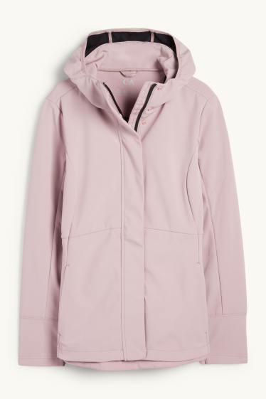 Dona - Jaqueta softshell amb caputxa - resistent a l’aigua - 4 Way Stretch - rosa clar