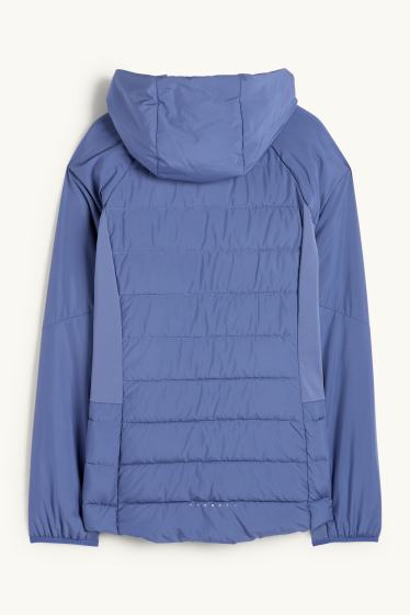 Femei - Jachetă matlasată sport cu glugă - albastru