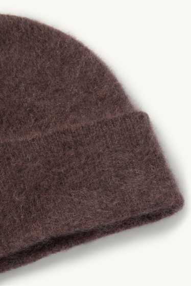Dona - Gorro de caixmir - acanalat - marró fosc