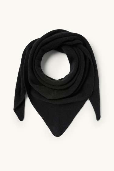 Women - Cashmere scarf - black