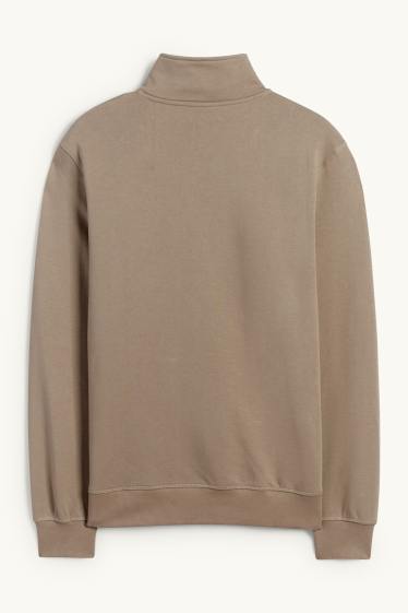 Bărbați - Bluză de molton - taupe