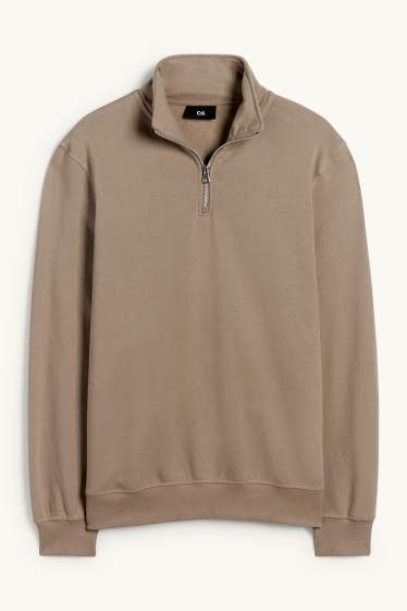 Bărbați - Bluză de molton - taupe