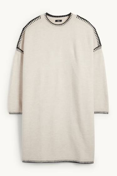 Donna - Vestito in maglia - straight fit - beige chiaro