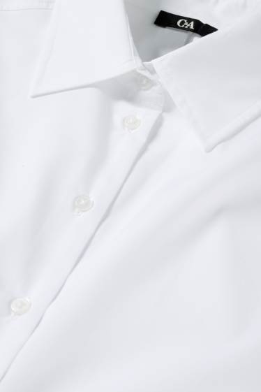 Femmes - Chemisier court avec nœud - blanc