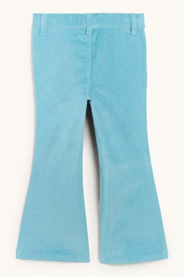 Copii - Fete - Inimă - pantaloni din catifea reiată - turcoaz