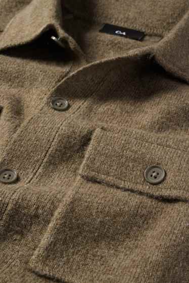 Herren - Strickjacke - hellgrün