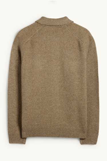 Herren - Strickjacke - hellgrün