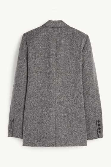 Femmes - Blazer long - regular fit - gris foncé
