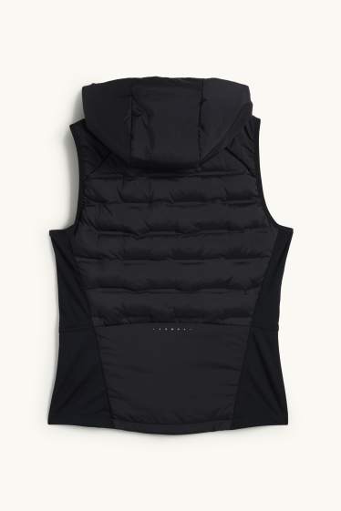Women - Technical quilted gilet with hood - black