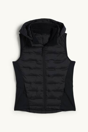 Women - Technical quilted gilet with hood - black