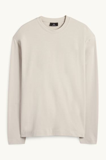 Men - Long sleeve top - beige