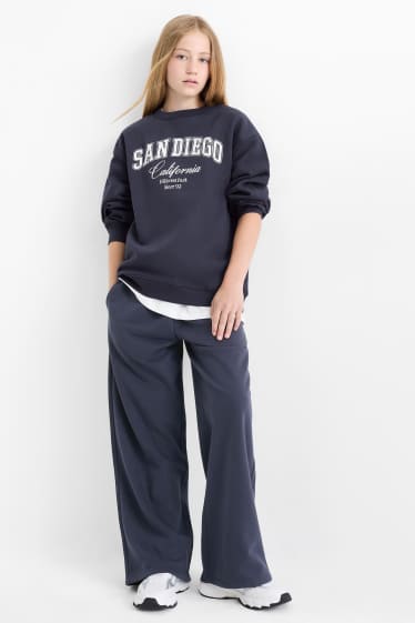 Kinder Mädchen - San Diego - Set - Sweatshirt und Jogginghose - 2 teilig - dunkelblau