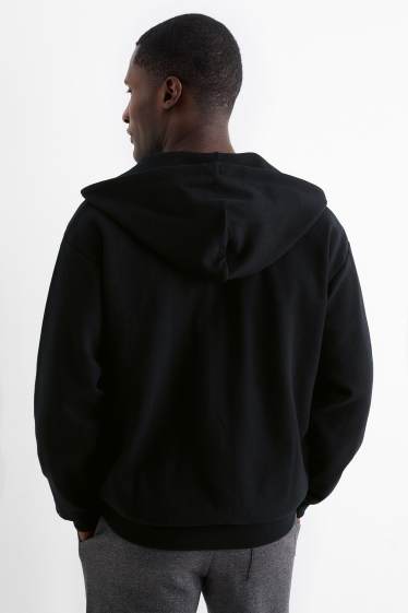 Uomo - Felpa con zip e cappuccio - nero