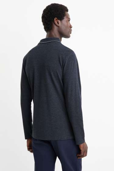 Hommes - Polo - slim fit - bleu foncé