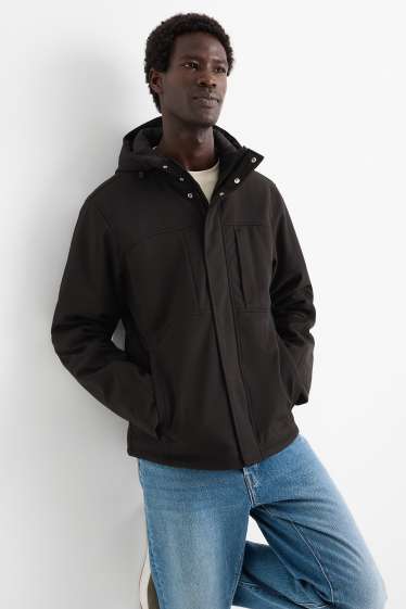 Home - Jaqueta softshell - enconxat - resistent a l’aigua - 4 Way Stretch - negre