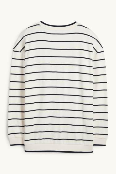 Dames - Vest - gestreept - crème wit