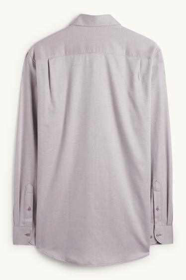 Bărbați - Cămașă office - regular fit - guler italian - ușor de călcat - taupe