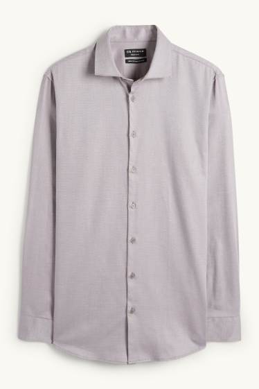 Bărbați - Cămașă office - regular fit - guler italian - ușor de călcat - taupe