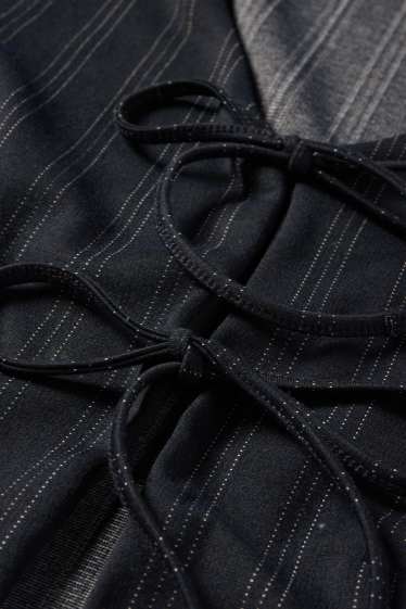 Dames - Gilet - getailleerd - krijtstrepen - donkerblauw