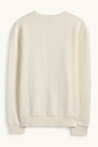 Bărbați - Bluză de molton - structurată - alb-crem