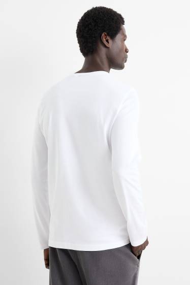 Heren - Set van 2 - longsleeve - wit