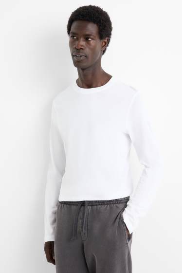 Heren - Set van 2 - longsleeve - wit