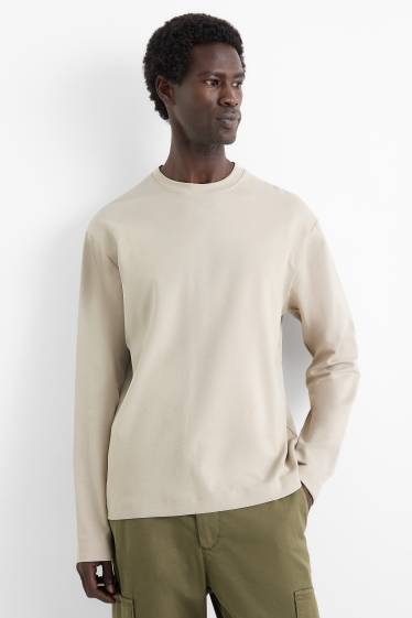 Men - Long sleeve top - beige