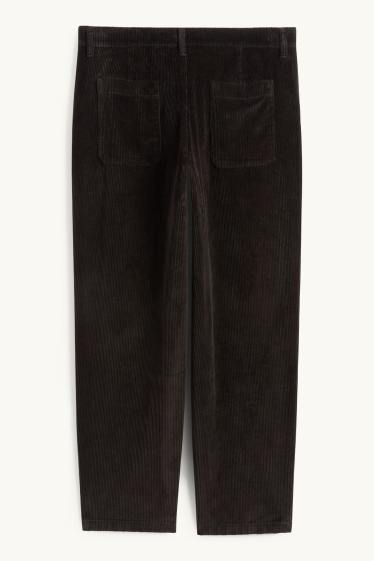 Men - Corduroy chinos - slim fit - black
