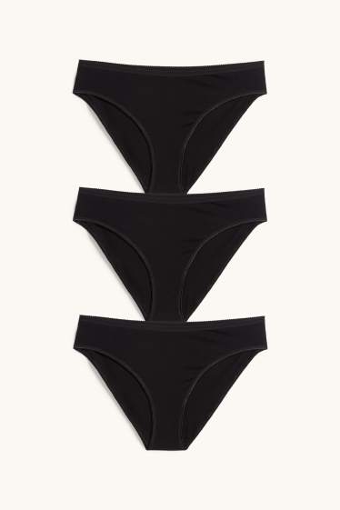 Donna - Confezione da 3 - slip - nero