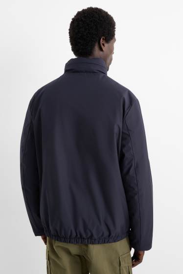 Heren - Jas met capuchon - gevoerd - donkerblauw