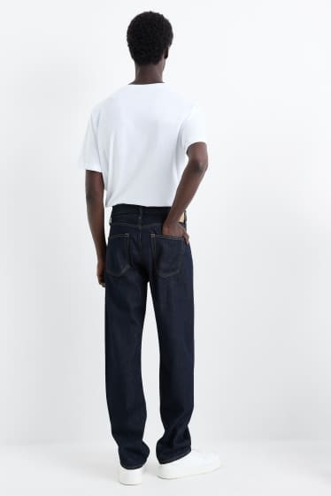 Men - Regular jeans with button fly - denim-dark blue