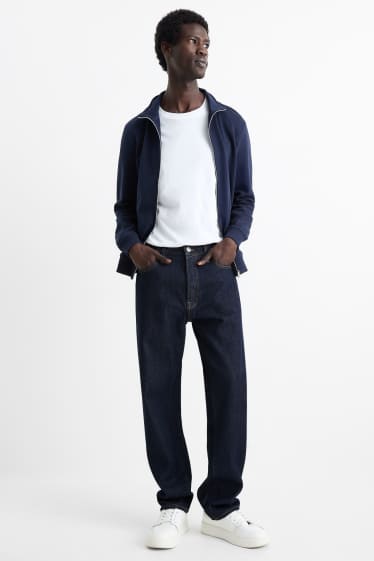 Men - Regular jeans with button fly - denim-dark blue