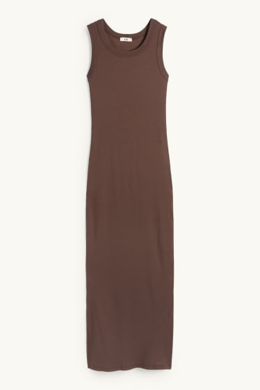 Dames - Bodyconjurk - ribstof - bruin