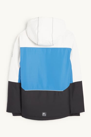 Dzieci chłopcy - Kurtka narciarska z kapturem - hydrofobowa - niebieski