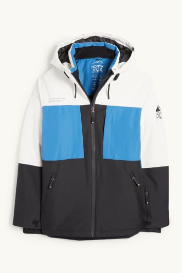 Dzieci chłopcy - Kurtka narciarska z kapturem - hydrofobowa - niebieski