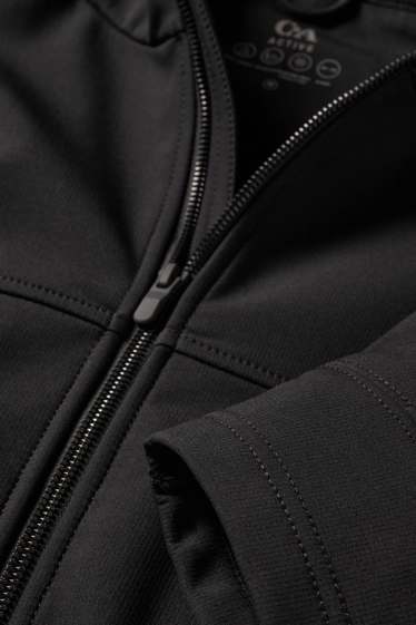 Hommes - Veste à coquille souple avec capuche - déperlante - noir