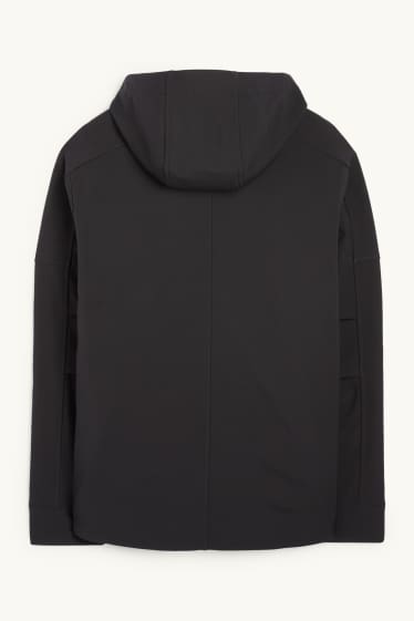 Hommes - Veste à coquille souple avec capuche - déperlante - noir