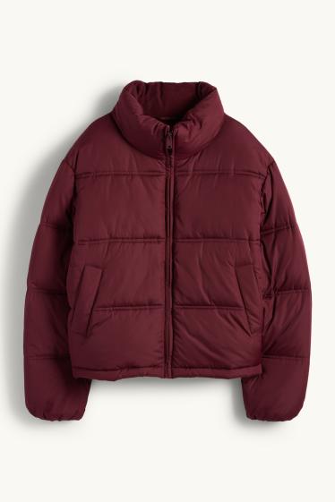 Women - Quilted jacket - bordeaux
