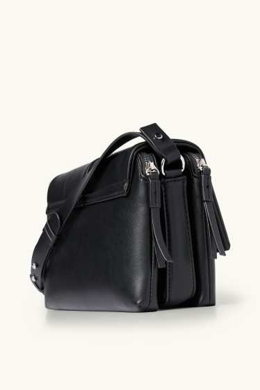 Donna - Borsa a tracolla - similpelle - nero