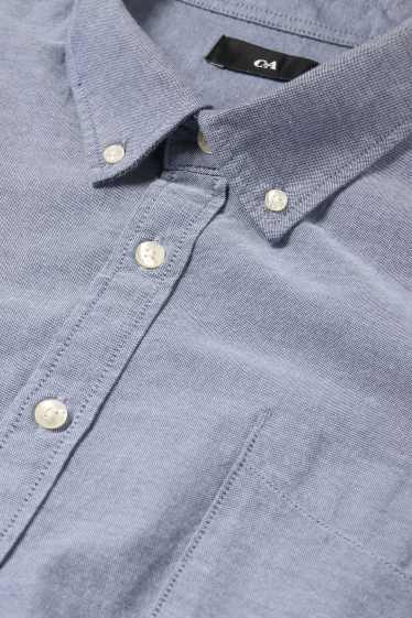 Bărbați - Cămașă - regular fit - guler cu nasturi - albastru