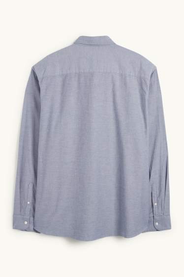 Bărbați - Cămașă - regular fit - guler cu nasturi - albastru