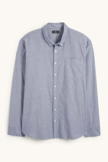 Bărbați - Cămașă - regular fit - guler cu nasturi - albastru