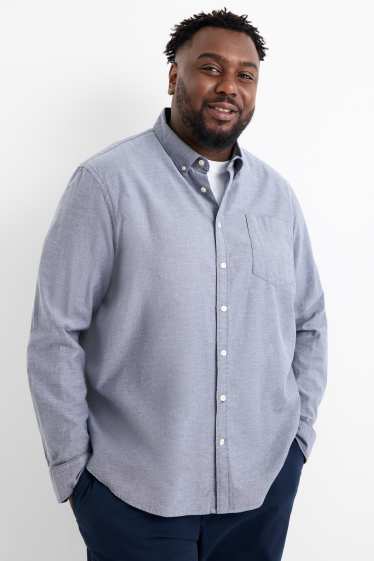 Bărbați - Cămașă - regular fit - guler cu nasturi - albastru