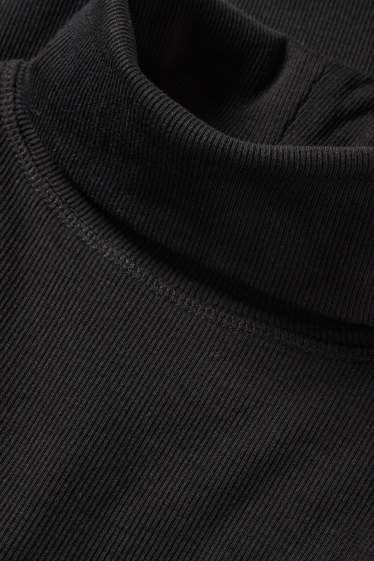 Damen - Multipack 2er - Rollkragenshirt - gerippt - schwarz